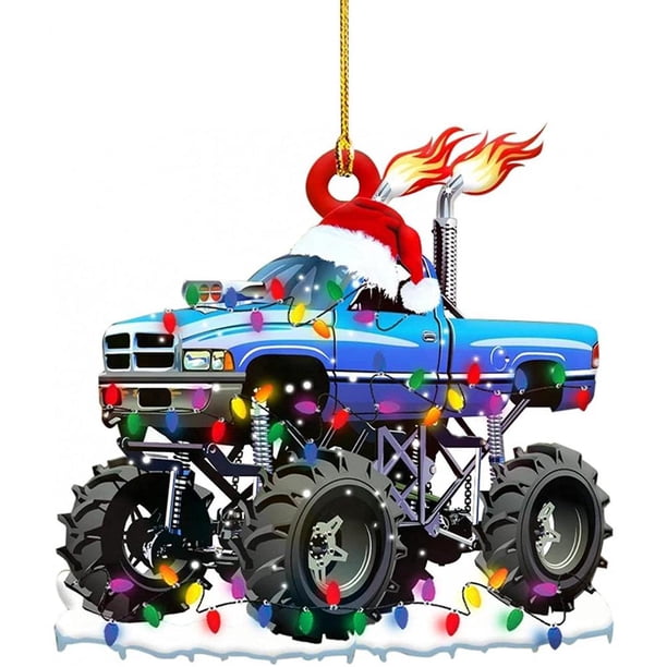 Navidad Decoración De Madera Camión Barco De Vapor Excavadora Camión De Bomberos Jeep Colgante Colgante Para Vacaciones Familiares Regalo De Fiesta De Navidad sonducket HA040840-05