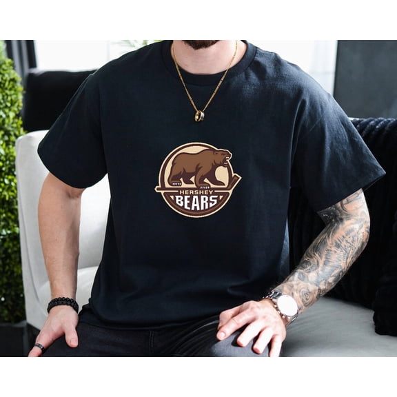 Bears Mascot Ice Hockey Sports Team Game Day Unisex T-Shirt, up to size 3XL.