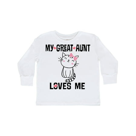 My Great Aunt Loves Me Kitty Cat Toddler Long Sleeve T-Shirt