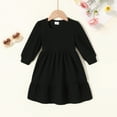thumbnail image 2 of Tiny Cutey Baby Girl Dress Clothes Fall Long Sleeve Square Neck Solid Vintage Dresses Outfit Set for 2-3T, 2 of 6