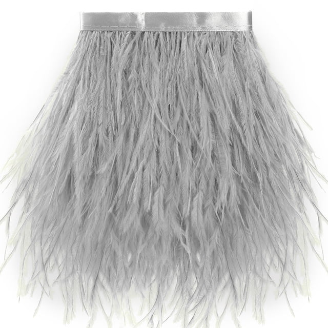 Soarer Feather Rim, avestruz gris, 2 yardas, 13 a 18 cm
