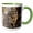 Green/White, variant on 3drose, Barred Owl, Aka Hoot Owl in Tree, Florida, 11oz Two-tone Black Mug