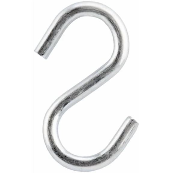 Clip Strip Corp. S Hooks, 100 Pack, 1 Inch Metal Hanging Hooks for Plants, Keys and Kitchen Use