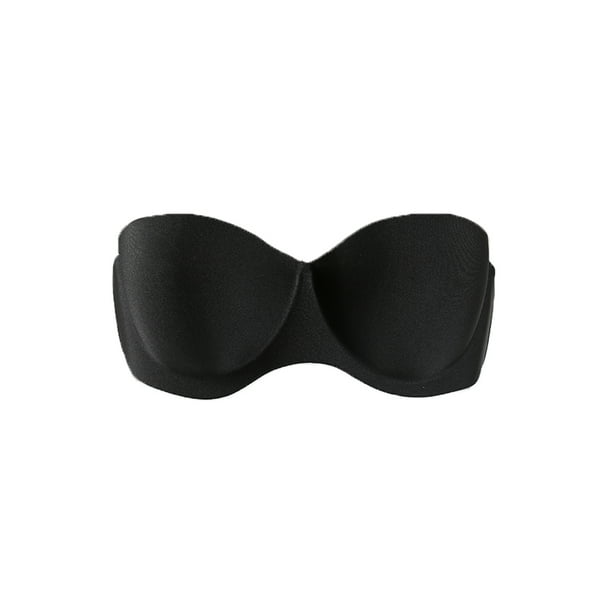 Sujetador con Aros uxcell Extensor Convertible Push Up Sin Tirantes Demi Cup para Mujer Negro 30A