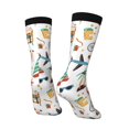 thumbnail image 3 of Goofa Travel1 Printed Men's Crew Socks, Soft Durable Breathable Moisture-Wicking with Odor Control Cotton socks, 3 of 9