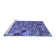thumbnail image 2 of Ahgly Company Machine Washable Indoor Round Patchwork Blue Transitional Area Rugs, 4' Round, 2 of 4