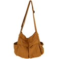 thumbnail image 1 of Bolso bandolera de lona tipo hobo para mujer y hombre, bolso de hombro, bolso de mano informal, 1 of 5