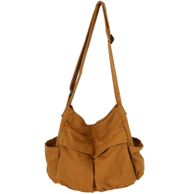 Bolso bandolera de lona tipo hobo para mujer y hombre, bolso de hombro, bolso de mano informal