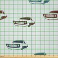 thumbnail image 2 of Ambesonne Cars Fabric by the Yard Microfiber, Retro American Vehicles, 5 Yards, Blue Brown Burgundy, 2 of 2