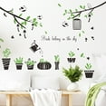 thumbnail image 5 of Hometravel Green Plant Wall Decal Sticker Set, Potted Branches with Bird Design Self Adhesive Wall Art, Nature Inspired Home Decor for Bedroom, Living Room, Office, 5 of 9
