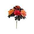 thumbnail image 2 of Halloween Black Orange Simulated Bouquet, Dark Style Rose Sunflower Dahlia Flower Arrangement, 12.2x9.44x3.94 Inch Faux Flowers for Vase Decoration, Festival Home Window Display, 2 of 6