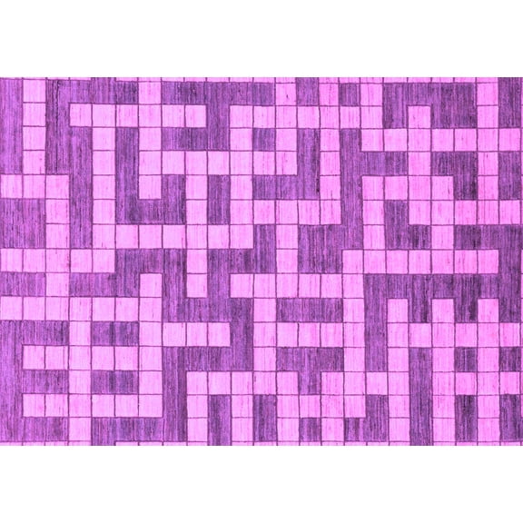 Ahgly Company Indoor Rectangle Solid Purple Modern Area Rugs, 5' x 7'