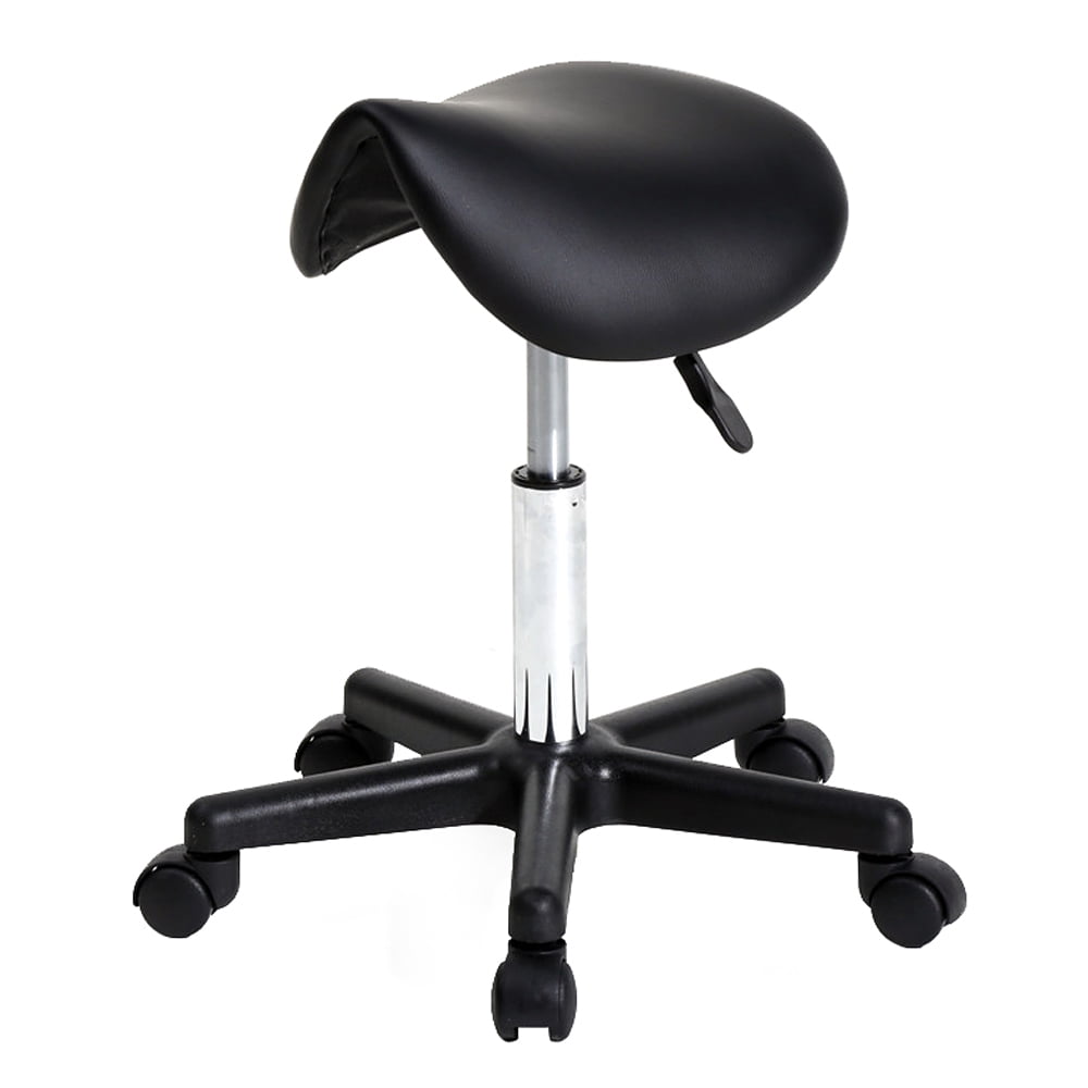 Lowestbest Bar Stool, Height Adjustable Rolling Saddle Seat Stool Chair