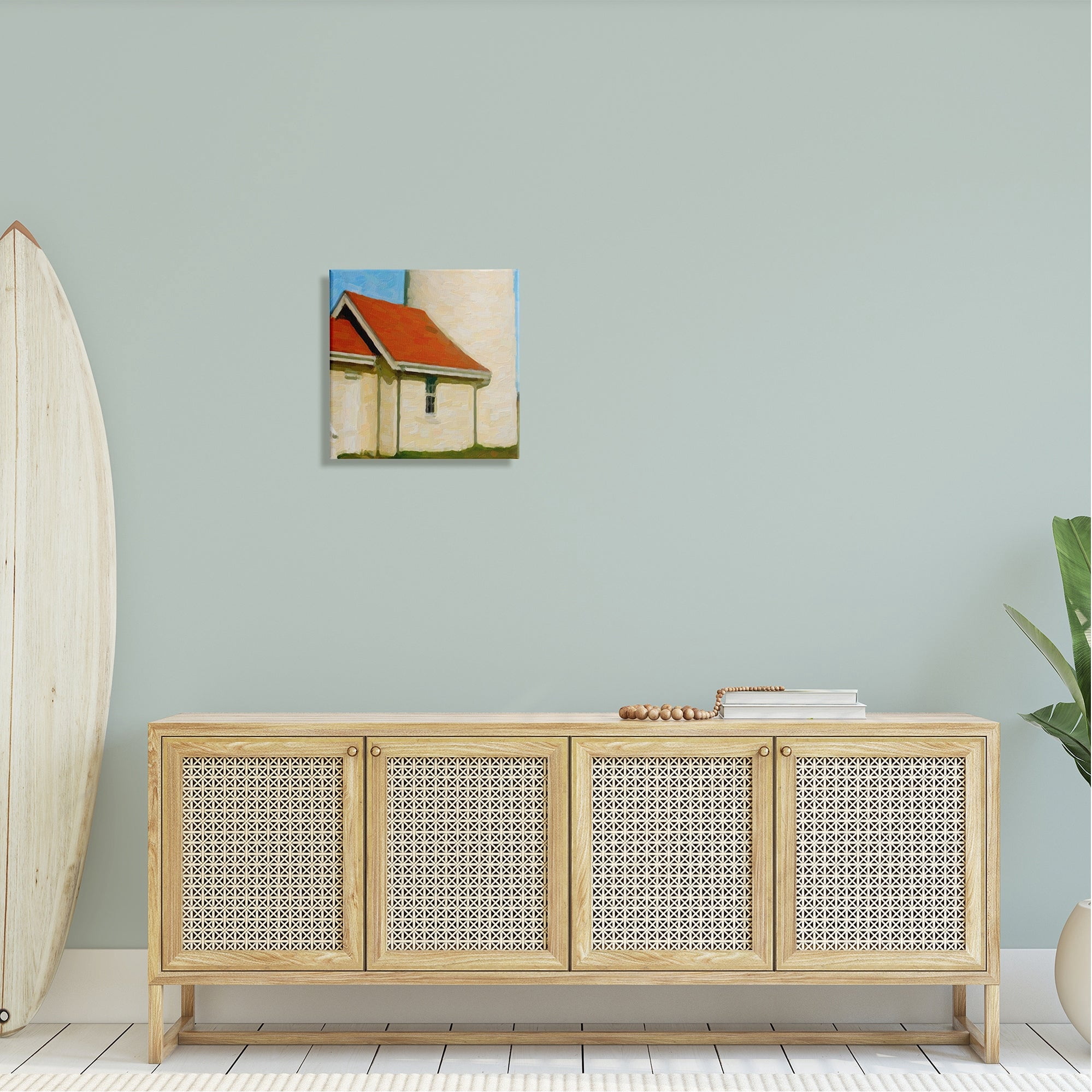 Stupell Industries Close Up Ocean Lighthouse Coastal Building Architecture Painting Gallery Wrapped Canvas Print Wall Art, Design by Graffitee Studios