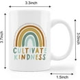 thumbnail image 4 of Cultivate Kindness Boho Rainbow Ceramic Mug-11oz Coffee Milk Tea Mug Cup with Handle,Motivational Kindness Gifts for Women Girls Kids, 4 of 5