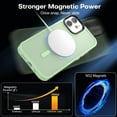 thumbnail image 3 of Strong Magnetic for iPhone 11 Case Compatible with Magsafe, [13FT Drop Resistant] Translucent Matte Skin Feeling Back, Aluminum Alloy Keys Shockproof Phone Case iPhone 11, Light Green, 3 of 14