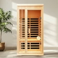 thumbnail image 2 of 1-Person Deluxe Plus Far Infrared Sauna Room - Hemlock Wood with LED Color Lights, Home Spa Sauna, 2 of 9