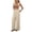 Z09 Beige, variant on Mifsaly Womens Jumpsuits for Summer Boho Patterned Sleeveless Romper with Tie Shoulder Straps and Pockets Beach Vacation Casual One Piece Outfits Brown,XL