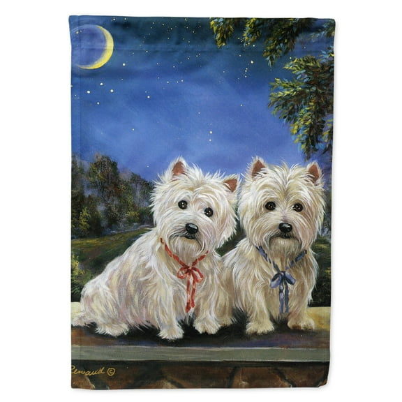 Carolines Treasures PPP3122GF Westie Moonlight Stroll Flag Garden Size  Small multicolor