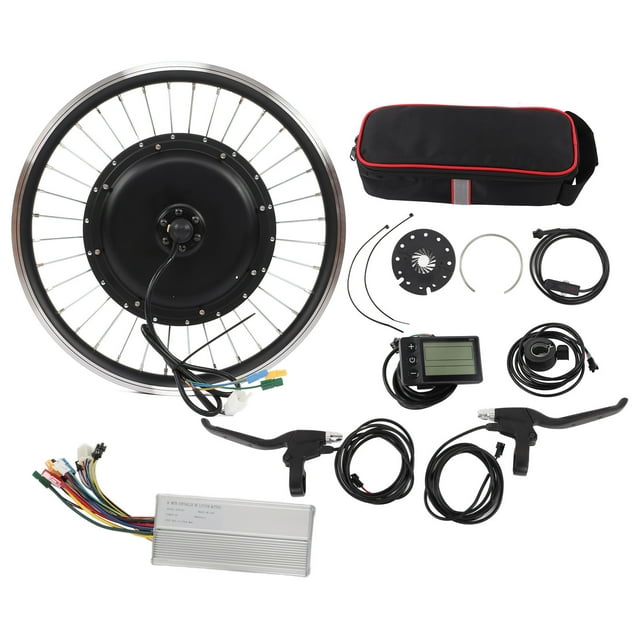 W Rueda de motor de tracción delantera, 20 pulgadas, 48 V, 1500 W, kit de rueda de motor de tracción delantera, kit de rueda de motor de tracción delantera para bicicleta eléctrica, rendimiento finamente ajustado