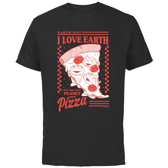 Disney and Pixar’s Toy Story Aliens I Love Earth Day Pizza - Short Sleeve Cotton T-Shirt for Adults - Customized-Yellow