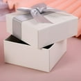 thumbnail image 4 of Teissuly Gray Bow White Gift Box Gift For Girlfriend Jewelry Box Earrings Ring Necklace Bracelet Jewelry Packaging Box Ribbon Storage Box Bow Storage Box, 4 of 8