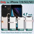 thumbnail image 2 of MKEUDQ-Wallet Case Compatible for iPhone SE 2022/2020,iPhone 7/8 with Card Holder,Shockproof Phone Cover Supports 360°Rotation Ring Stand and RFID Blocking for iPhone SE2/SE3/7/8,Blue Green, 2 of 4