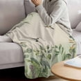 thumbnail image 3 of Hummingbird Blanket Soft Cozy Warm Twin Blanket for Bed, Plush Fuzzy Flannel Fleece Blankets for Sofa, Sage Green Botanical Leaf Vintage Botanical Throw Blankets for Couch, Gifts for Men, 60"x80", 3 of 9
