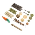 thumbnail image 1 of Conejo masticar Juguetes natural mordedura cuerda rattan bola hierba loofah rebanadas bambú dulce hámster masticar conjunto de juguete, 1 of 8