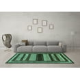 thumbnail image 3 of Ahgly Company Indoor Rectangle Abstract Turquoise Blue Modern Area Rugs, 5' x 8', 3 of 4