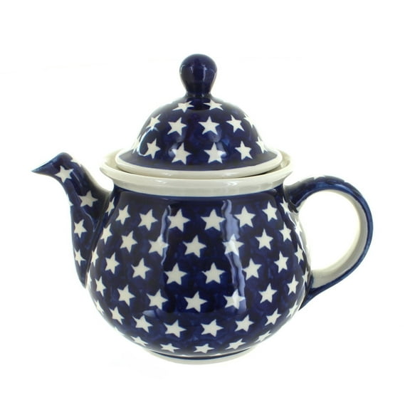 Blue Rose Polish Pottery Stars Large Teapot