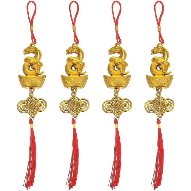 4pcs Snake Year Bonsai Pendant Hanging Ornament Tree Hanging Pendant Snake Year Gift