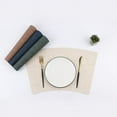 thumbnail image 1 of Nvzi Manteles individuales de piel sintética resistentes al calor, manteles individuales para mesa de comedor(juego de 4, tamaño 19,68 x 11,41 pulgadas, beige), 1 of 5