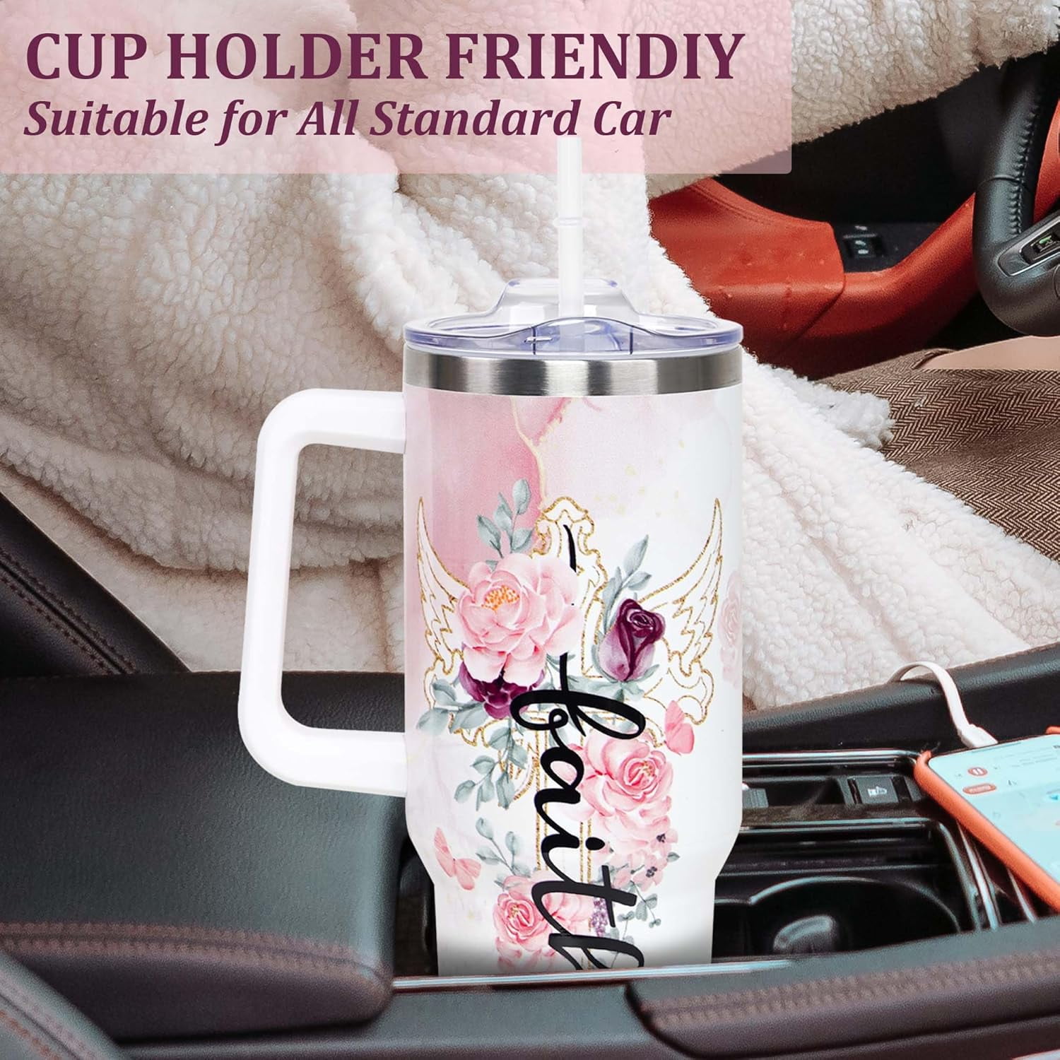 Christian 40 OZ Tumbler, Christian Gifts For Women Faith, Mother's Day, Birthday, Christmas Gifts for Women, Inspirational, Religious Gifts For Mom, Friend, Sister, Grandma, I Am A Child of God Cup