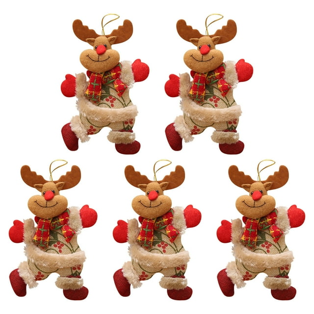 Ganfancp 5Pcs Christmas Ornaments Gift Santa Claus Snowman Tree Toy Doll Hang Decorations Ofertas Del Día Colgante 5X