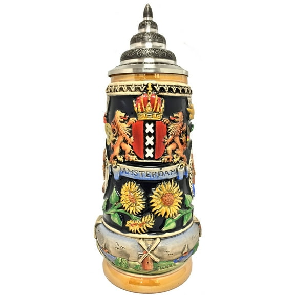Amsterdam Rembrandt and Vincent Van Gogh Painters LE German Beer Stein .5 L