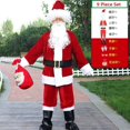 thumbnail image 1 of Disfraz de Papá Noel para Halloween y Navidad, traje de Papá Noel para hombre, barba blanca, peluca de sombrero, cinturón, botas de cuero, traje para adulto, 1 of 4