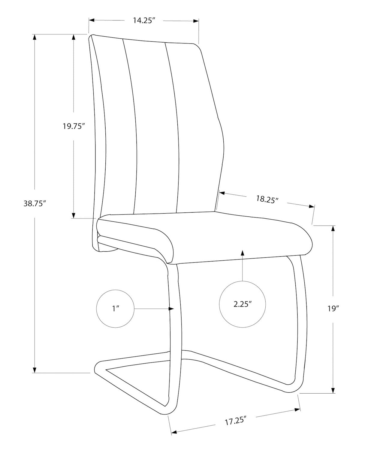 Monarch Specialties Dining Chair, Set Of 2, Side, Upholstered, Kitchen, Dining Room, Fabric, Metal, Beige, Black, Contemporary, Modern