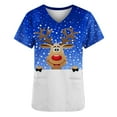 thumbnail image 4 of LSLJS Christmas Blouse de Noël à Manches Courtes Col en V avec Poches Imprimées pour Femmes, Scrub Tops, 4 of 5