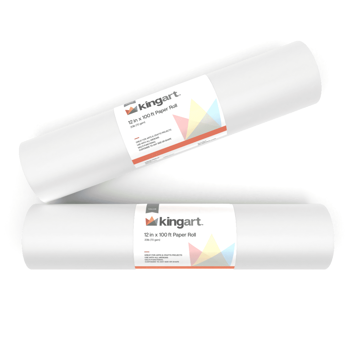 KINGART™ Art Easel Paper Roll 2 Pack 12" x 100ft. each