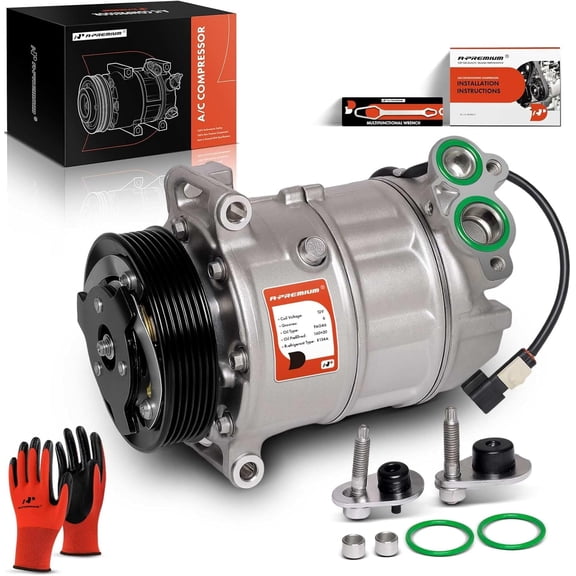 A-Premium Air Conditioner AC Compressor with Clutch Compatible with Land Rover Range Rover 2010-2012, LR4 2010-2013, Range Rover Sport & Jaguar XF, XJ, XK, XFR, XJR, XKR, XKR-S