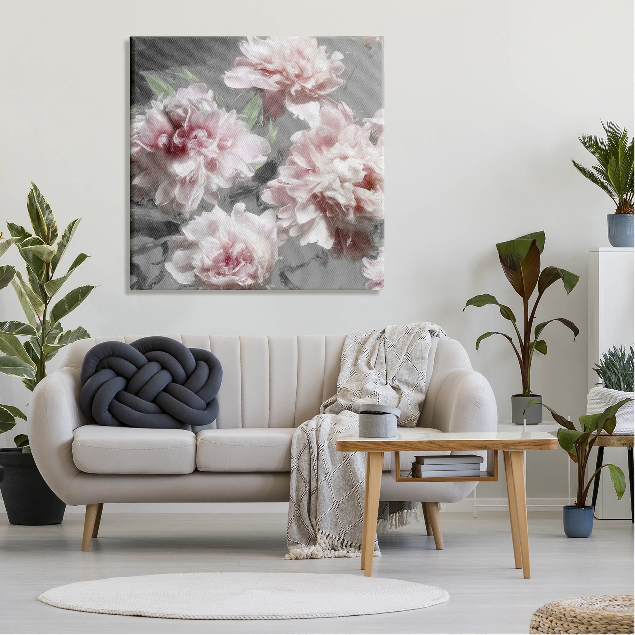 Pink Carnation Bloom Arrangement Botanical & Floral Graphic Art Gallery Wrapped Canvas Print Wall Art