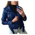 thumbnail image 4 of Women‘s Leather Motorcycle Jacket New Autumn Spring Korean Style Slim Fit Winter Coat tzw, 4 of 4