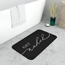 LAMIRO Bath Mat Non Slip Get Naked Black Indoor Doormat Bath Rugs Absorbent Carpets Floor Mat Home Decor Bathroom Rug Indoor Entrance Cute Doormats Non Slip Mats for Porch Home 16x24"