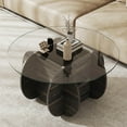 thumbnail image 2 of Costway Table Basse Ronde de 35 Pouces Table d'Appoint Moderne avec Dessus en Verre Trempé pour Salon, 2 of 10