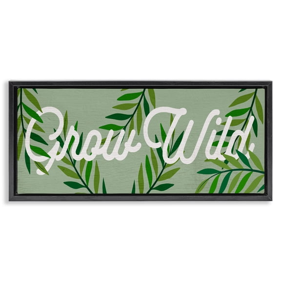 Stupell Industries Bohemian Retro Grow Wild Tropics Black Floating Frame Canvas Art, 25 x 11, by Lil' Rue