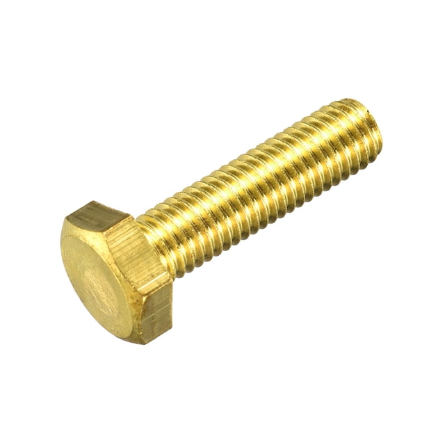 Unique Bargains Brass Hex Bolts, M10x40mm 1 Pack Fully Thread Grade 4.8 Machine Screws