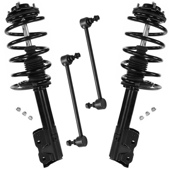 Detroit Axle - Front Struts Sway Bars for 2007-2010 Jeep Patriot Compass, 2 Struts with Coil Spring Assembly 2 Sway Bar End Links 2008 2009 Replacement Suspension Kit