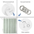thumbnail image 5 of Green Stripes Bathroom Shower Curtains with 12 Hooks Polyester Waterproof Shower Curtain for Stalls and Bathtubs Vintage Geometric Lines Farmhouse Country Decorative Bathroom Curtain 72x72 Inches, 5 of 9