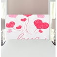 thumbnail image 1 of Love Headboard, Love Heart Shaped Balloons Party Entertainment Happiness Theme Retro Print, Upholstered Decorative Metal Bed Headboard with Memory Foam, Twin Size, Magenta Rose White, by Ambesonne, 1 of 4